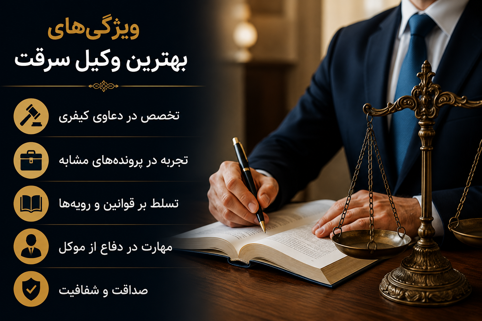 ویژگی بهترین وکیل سرقت