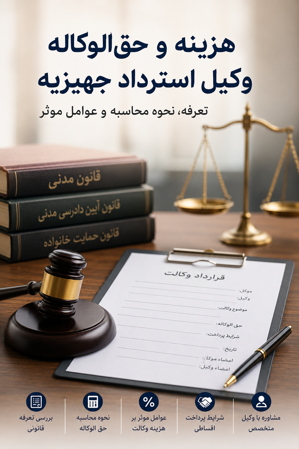 هزینه و حق‌الوکاله وکیل استرداد جهیزیه در سال جاری | تعرفه، نحوه محاسبه و عوامل موثر
