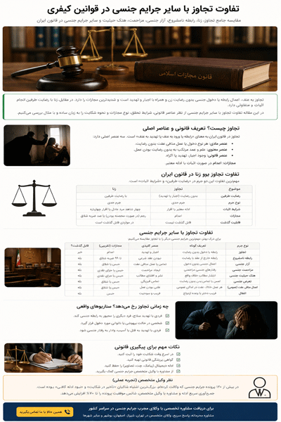 تفاوت تجاوز با سایر جرایم جنسی در قوانین کیفری