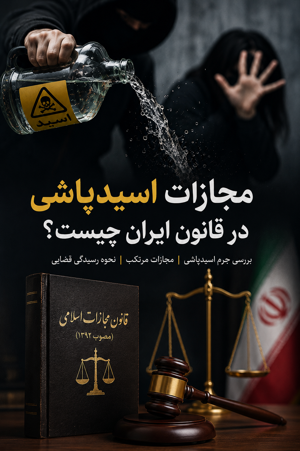مجازات اسیدپاشی در قانون ایران چیست؟ بررسی جرم اسیدپاشی و مجازات آن