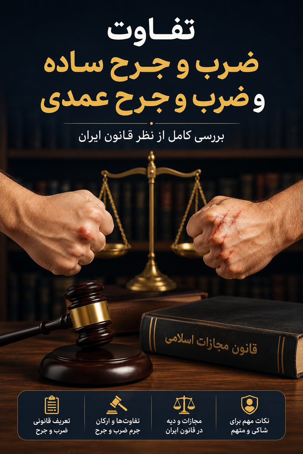 تفاوت ضرب و جرح ساده و ضرب و جرح عمدی چیست؟ بررسی کامل از نظر قانون ایران | مجازات و نکات حقوقی